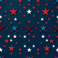 Obraz premium Red white blue star pattern background