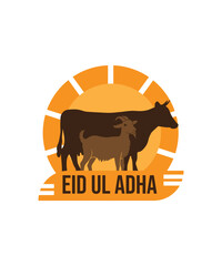  Eid ul Adha Mubarak Logo Vector Template, Eid ul Adha Logo with  Animals, 