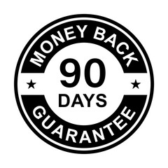 Fototapeta premium 90 days money back guarantee icon vector for graphic design, logo, website, social media, mobile app, UI illustration