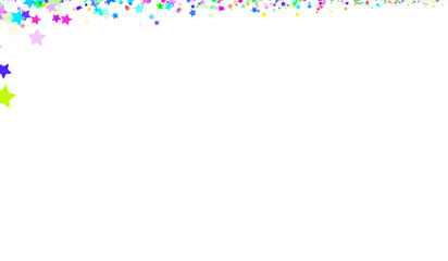 Bright Multicolor Star Line PNG - Vibrant Neon Decorative Strip with Transparent Background