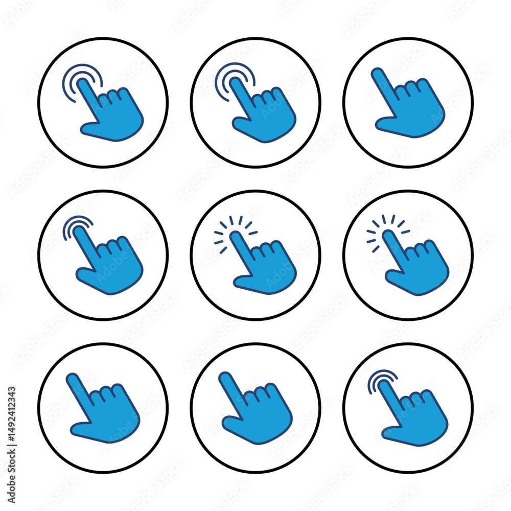 Poster hand cursor icon. cursor icon vector. hand cursor icon click