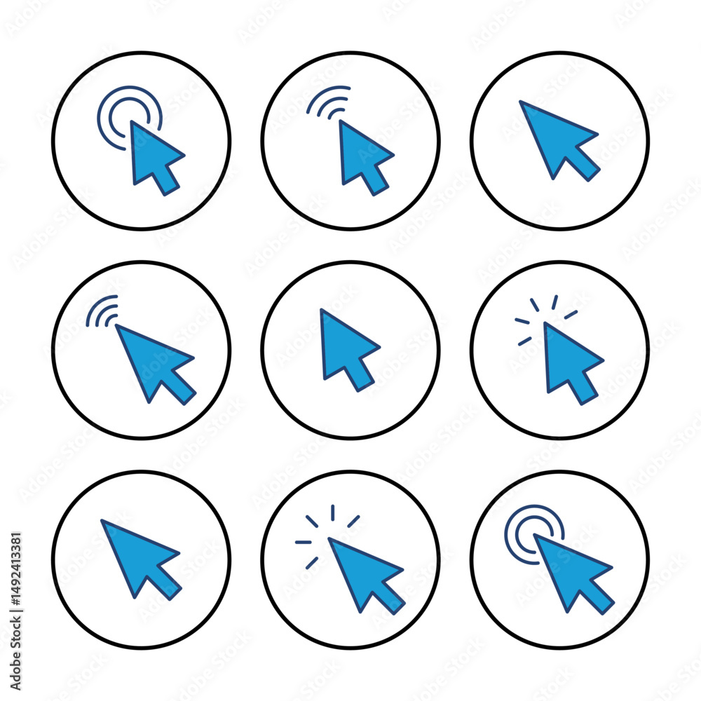 Poster click icon vector. pointer arrow icon. cursor icon vector