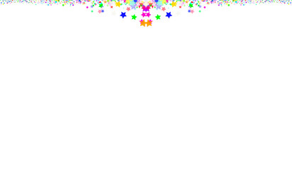 Bright Multicolor Star Line PNG - Vibrant Neon Decorative Strip with Transparent Background