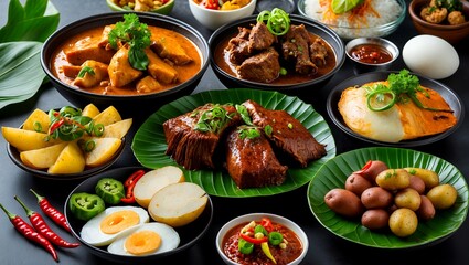 Delicious spicy malay halal food menu for dining