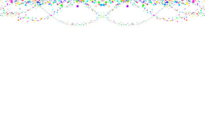 Bright Multicolor Star Line PNG - Vibrant Neon Decorative Strip with Transparent Background