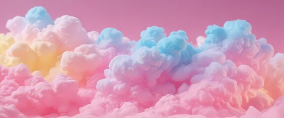 Fototapeta premium Abstract vibrant pink blue yellow gradient, soft cotton candy feel, delicate, softness, colors