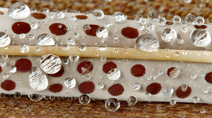 of wet feathers on a bird after rain