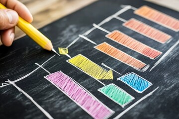 Hand-drawn bar graph on a chalkboard
