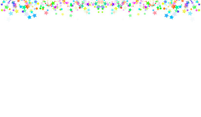 Bright Multicolor Star Line PNG - Vibrant Neon Decorative Strip with Transparent Background