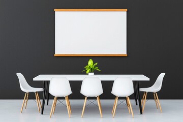 Modern white conference table model furniture in office setting
