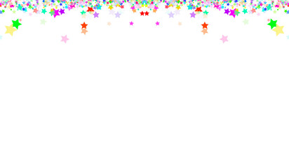 Bright Multicolor Star Line PNG - Vibrant Neon Decorative Strip with Transparent Background