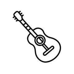 Guitar Icon Vector Illustration – Musical Instrument Symbol for Music and Entertainment Designs