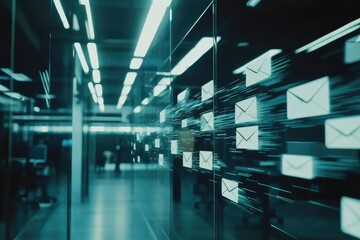 Digital email display in server room