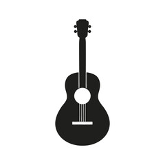 Fototapeta premium Acoustic Guitar Vector Illustration – Detailed Musical Instrument Icon on White Background