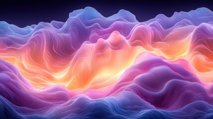 Obraz premium Abstract, vibrant, flowing, landscape