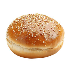 Burger Bread with Sesame Seeds Isolated on PNG Transparent Background
