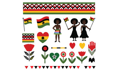 Juneteenth Celebration Illustration Set icon