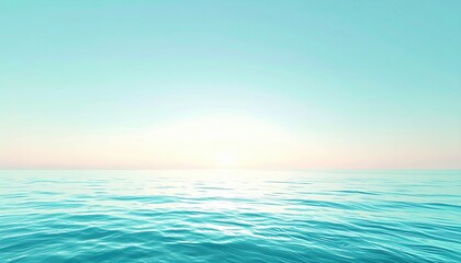 Obraz premium Calm ocean waves at sunrise serene seascape nature photography tranquil environment wide-angle view