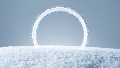 Ethereal snow circle formation winter landscape abstract photography soft focus minimalist aesthetic