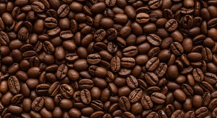 Naklejka premium Roasted Coffee Beans: A Rich, Dark, and Textured Image