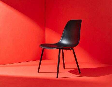 Simple Minimalist Liminal Space Red Room Negative Space