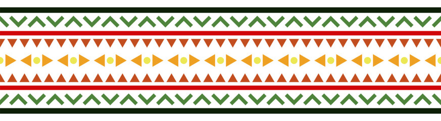 Ethnic border with geometric tribal pattern.