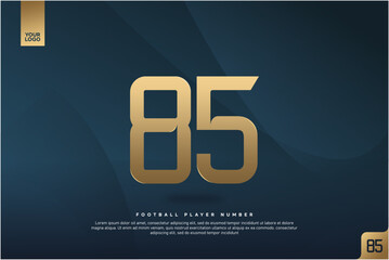 Modern Gold Number 85 on Dark Blue Background for Football Jersey Design