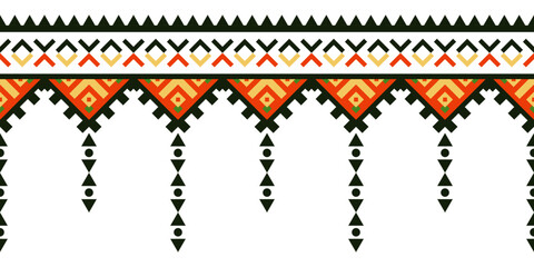 Ethnic border with geometric tribal pattern.