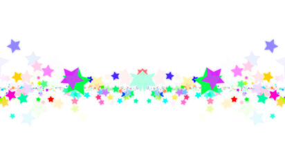 Bright Multicolor Star Line PNG - Vibrant Neon Decorative Strip with Transparent Background