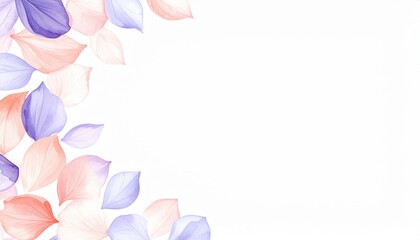 Obraz premium Watercolor leaves falling nature scene decorative art soft pastel colors close-up view tranquility concept