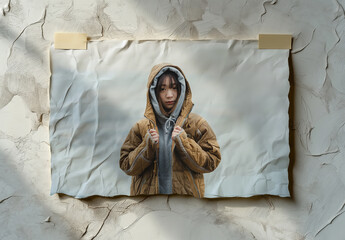 Paper Mockup With Torn Edges and Tape