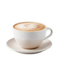 Fototapeta premium Aromas in a Cup: Indulge in the simplicity of a meticulously crafted latte, a symphony of flavors and textures, cradled in a minimalist cup and saucer.