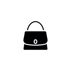 Women's bag simple glyph icon. Vector solid isolated black illustration.