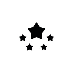 Stars, rank simple glyph icon. Vector solid isolated black illustration.