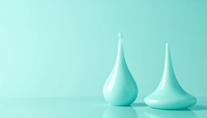 Fototapeta premium Artistic teardrop sculptures modern studio visual art minimalist close-up creative aesthetics