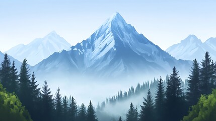Mountain landscape view painting