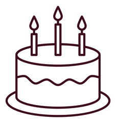 Delicious Birthday Cake with Three Candles