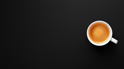 Coffee with golden crema on black surface