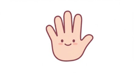 Obraz premium Adorable Hand Character with Friendly Expression and Playful Design