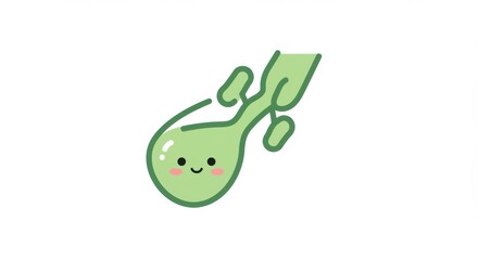 Naklejka premium Adorable Cartoon Microorganism with Friendly Face and Playful Design