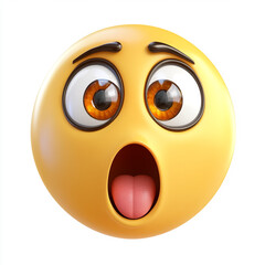 "3D Shocked Face Emoji – Transparent PNG"