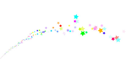 Bright Multicolor Star Line PNG - Vibrant Neon Decorative Strip with Transparent Background