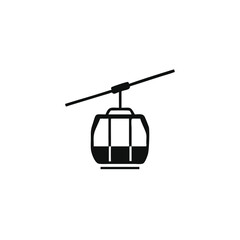 Fototapeta premium Cable Car Silhouette Icon – Simple Vector Illustration