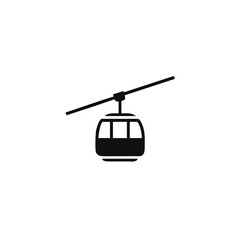 Fototapeta premium Cable Car Silhouette Icon – Simple Vector Illustration