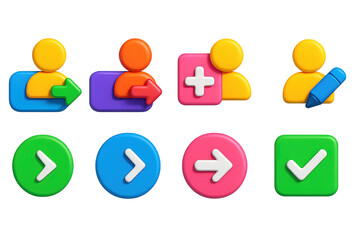User interface 3d icons set – vibrant, colorful design elements for apps