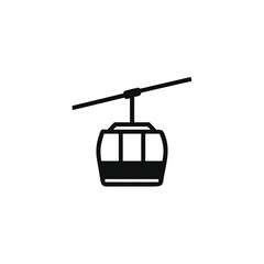 Fototapeta premium Cable Car Silhouette Icon – Simple Vector Illustration