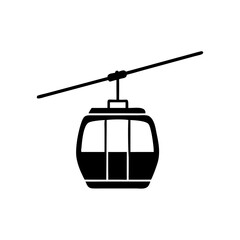 Fototapeta premium Simple Black Gondola Silhouette Image. for Adventure Ride, and Cableway Designs or Tourist Travel Design 
