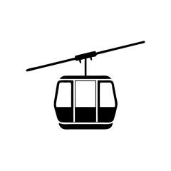 Fototapeta premium Simple Black Gondola Silhouette Image. for Adventure Ride, and Cableway Designs or Tourist Travel Design 