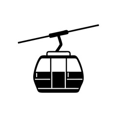 Fototapeta premium Simple Black Gondola Silhouette Image. for Adventure Ride, and Cableway Designs or Tourist Travel Design 