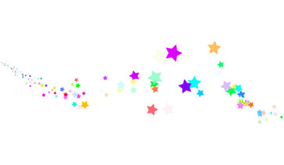 Bright Multicolor Star Line PNG - Vibrant Neon Decorative Strip with Transparent Background